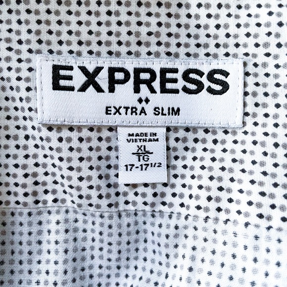 Express polka dot fitted button up shirt - Picture 6 of 7